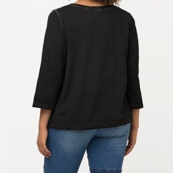 Ulla Popken dream catcher graphic v neck 3/4 sleeve shirt Sz 3XL - Picture 3 of 11